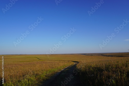 Scenic country road across the Great Plains
