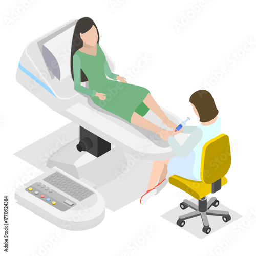 3D Isometric Flat Vector Illustration of Cosmetic Procedures, Anti-aging Treatment. Item 3