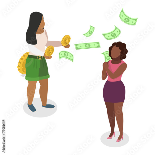 3D Isometric Flat Vector Illustration of Charity and Donation, Kindness and Generosity. Item 1