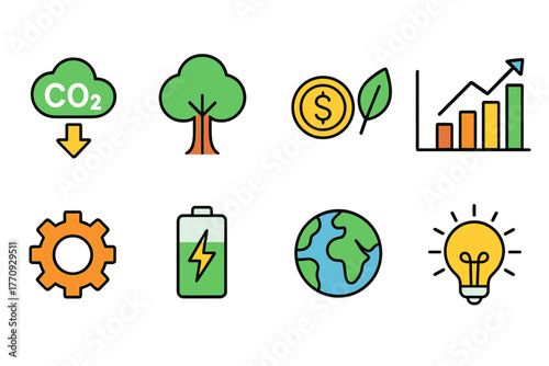 Eco-friendly, sustainability filled icon set. Green, energy, nature, environment icons