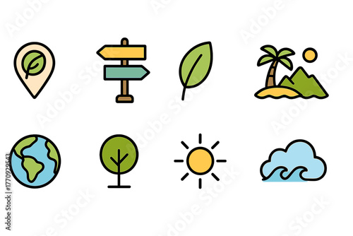 Eco-friendly, nature, environment line icon set. Sustainability and green energy icons.