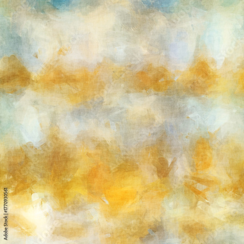 gold cream blue gray loose brush stroke art square canvas
