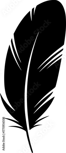Feather | Minimalist and Simple Silhouette - Vector illustration
