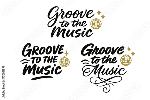 Groove Calligraphy Designs. Groove to the Music. Create a calligraphy lettering illustration of the phrase: