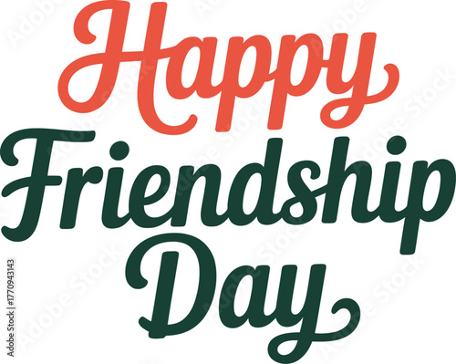 Happy Friendship Day text illustration for celebrations.