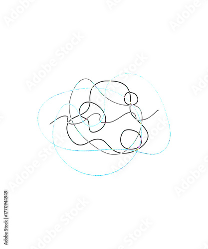 Abstract Tangled Lines with Digital Glitch Effect