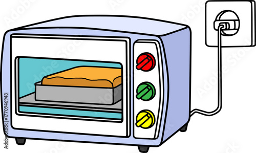 oven drawing vector illustration isolated on white background