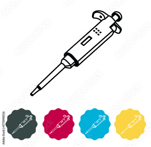 Micropipette - PCR Testing Lab Apparatus - Illustration