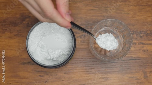 Top-Down View of Mixing Creatine Monohydrate with Water