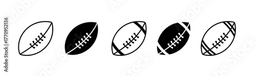 American Football Ball set Vector icon. 