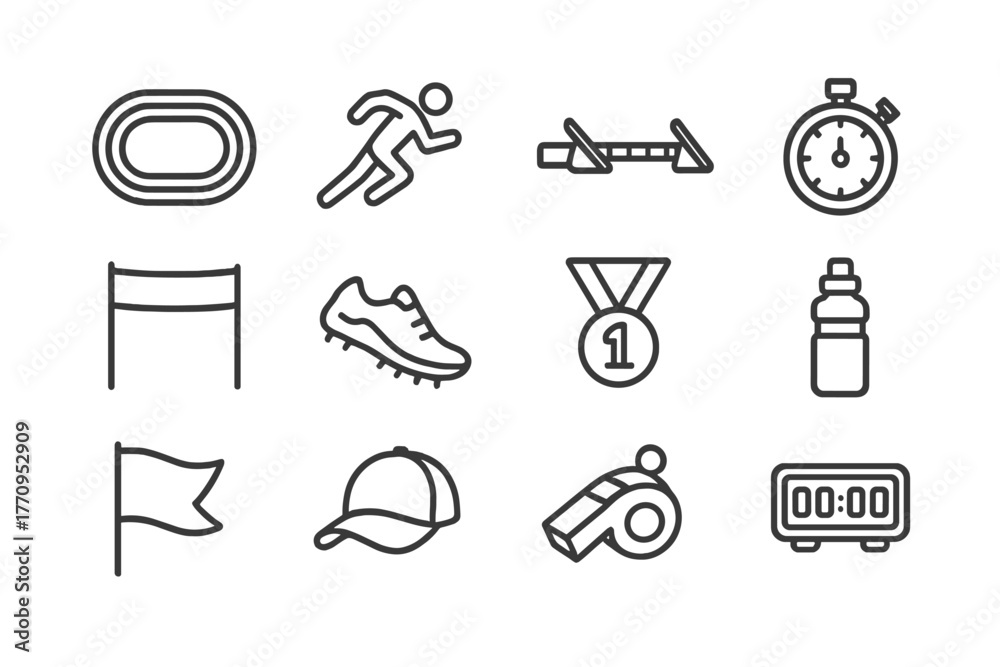 custom made wallpaper toronto digitalTrack and Field Icons. Track and field. Line outline icon set of track and field: track, runner, starting