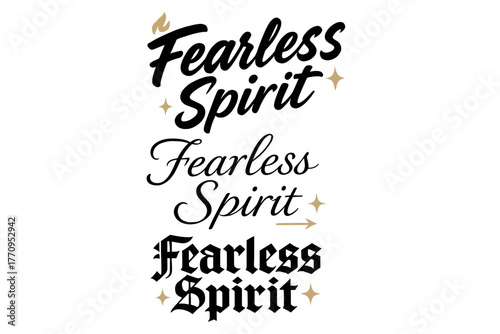 Fearless Spirit Calligraphy. Fearless Spirit. Create a calligraphy lettering illustration of the phrase: