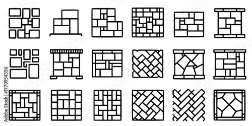 Stone Paver Patio Hardscaping Simple Flat Vector Icon