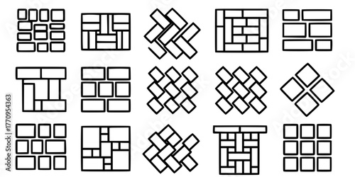 Stone Paver Patio Hardscaping Simple Flat Vector Icon