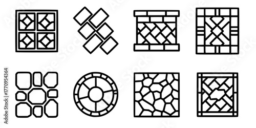 Stone Paver Patio Hardscaping Simple Flat Vector Icon