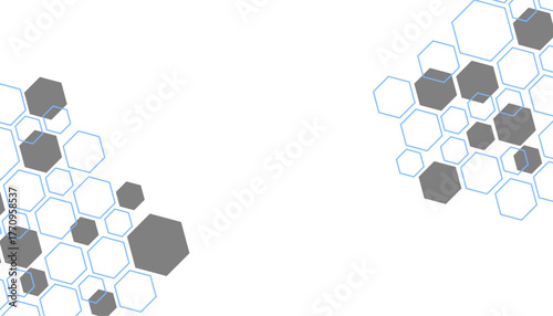 Abstract grey hexagon pattern design with arrows and dots