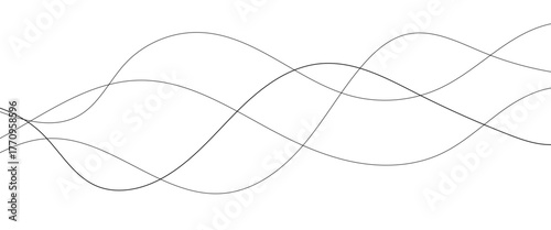 Abstract wavy black and white curved lines.