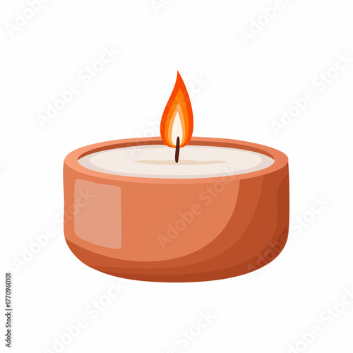 Clay candle holder with single wick