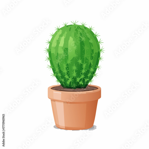 Potted cactus in small ceramic pot