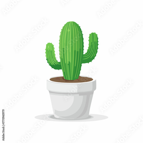 Potted cactus in small ceramic pot
