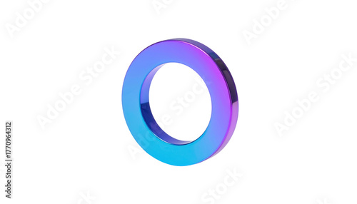 Free Download Gradient-colored, glossy ring with blue-purple hues, standing on black. Light reflects from the smooth surface - GFXLoad