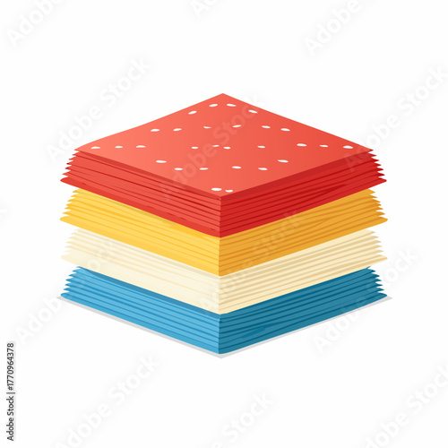 Stack of folded napkins