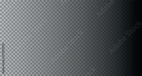 Smooth gradient transparent background with black color fade. Vector texture with overlay effect in vertical direction