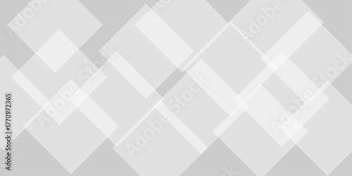 Abstract white and grey geometric overlapping square pattern, design of technology background with shadow. Vector illustration. You can use for add, poster, design artwork, template, banner, wallpaper
