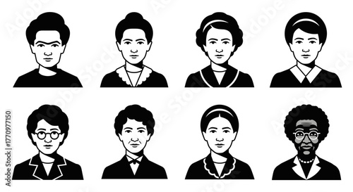 Diverse women portraits representing leadership, history, and achievement