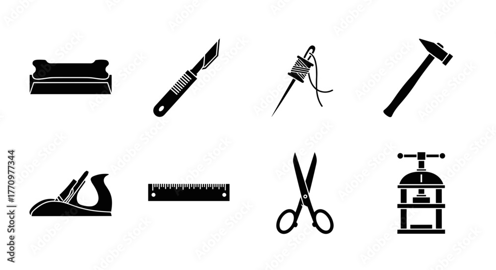 Obraz premium Crafting tools collection for precise work and creative projects