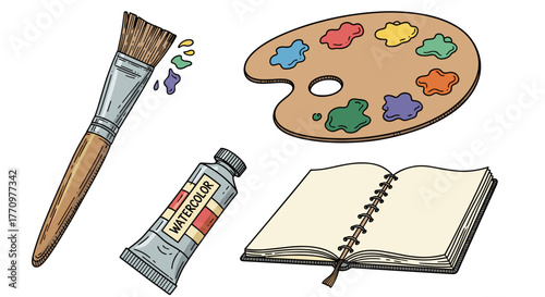 Artist's essential tools for vibrant creative expression and artistic endeavors