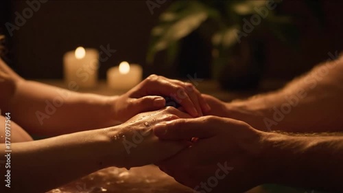Golden Hour Home Birth in Birthing Pool with Warm Candlelight, Plants, and Supportive Hands