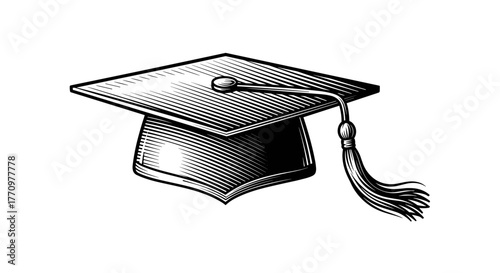 Elegant graduation cap with tassel symbolizes academic achievement and future success