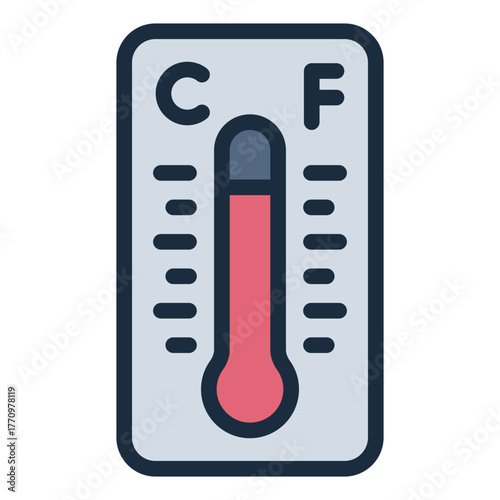 temperature measure filled line icon for room climate check