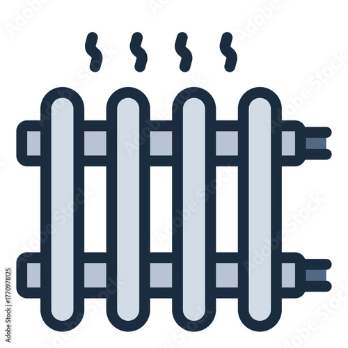 steam radiator heater filled line icon for room warming