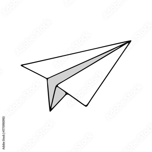 vector paper plane isolated on white