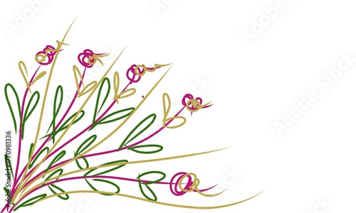 Abstract color background and copy space for text and flower isolated on white 