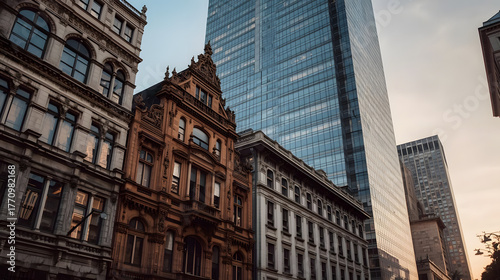 Architectural Harmony: Traditional Heritage Buildings Against Modern City Skylines