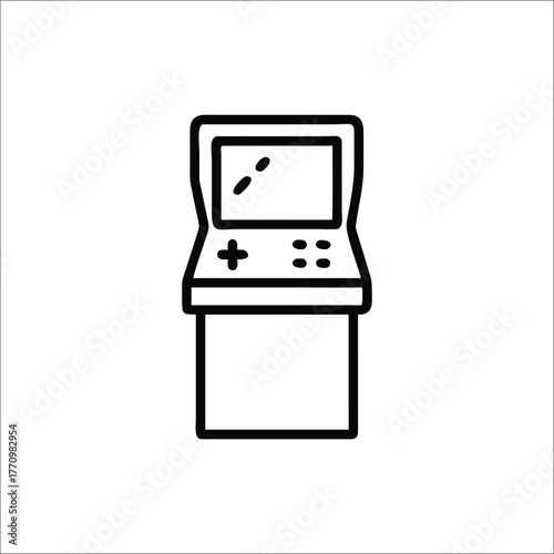 Futuristic arcade room filled with classic games isolated on white background