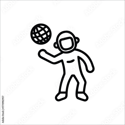 Astronaut floating in space isolated on white background