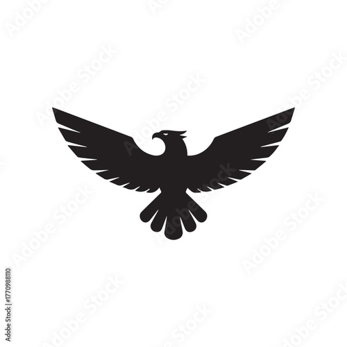 eagle silhouette vector insignia showing spread wings and head profile