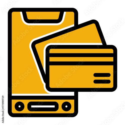 Mobile Transaction Card icon from the Personal Growth icon collection (Glyph Color Lineal Style)
