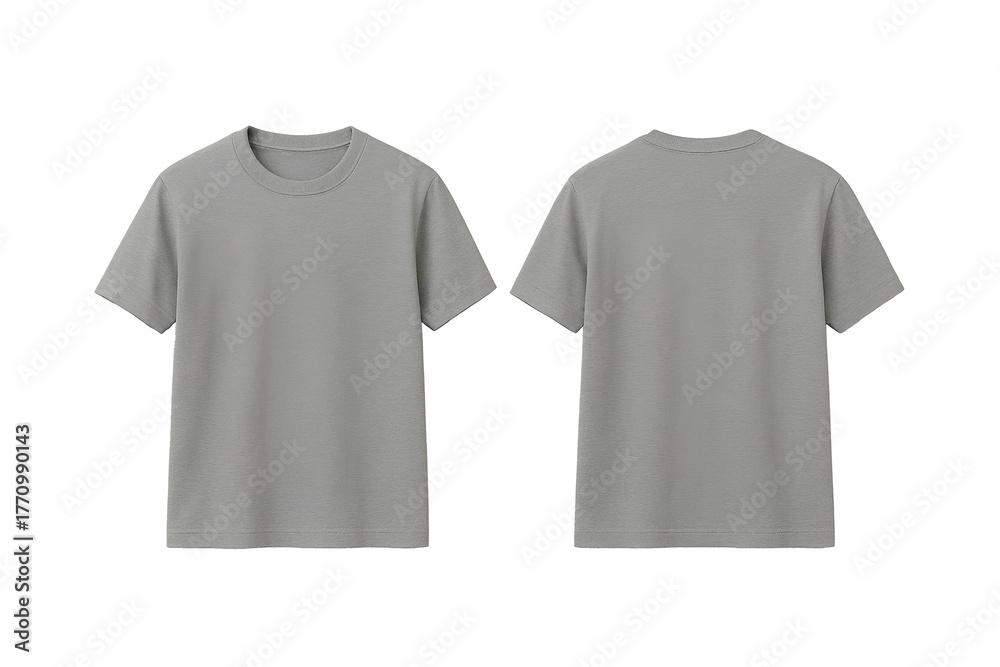 Naklejka premium Simple Gray T-Shirt Mockup Front And Back