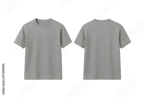 Simple Gray T-Shirt Mockup Front And Back