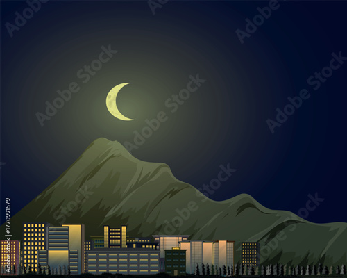 the city on the mountainside, the crescent in the sky