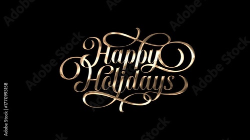 Wallpaper Mural happy holidays text animation with smooth movement in gold colors. It's great for greeting, promotion, event, etc Torontodigital.ca