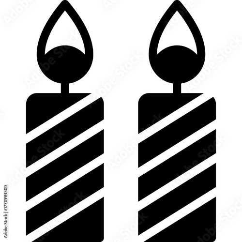 candle icon illustration design with glyph