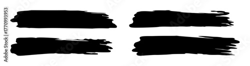 brush strokes isolated on white. sketchy horizontal strokes