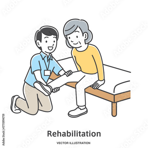 リハビリを受ける年配の女性