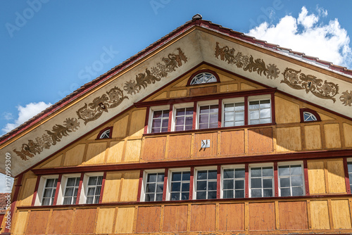 Buildings in the historic part of the town of Appenzell, Switzerland
